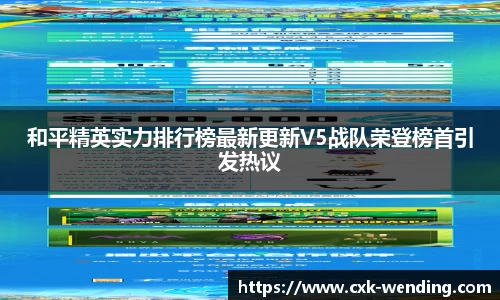 和平精英实力排行榜最新更新V5战队荣登榜首引发热议